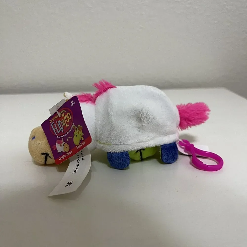 FlipaZoo Mini Persephone Unicorn to Imogen Dragon Clip On Keychain 5 in NWT